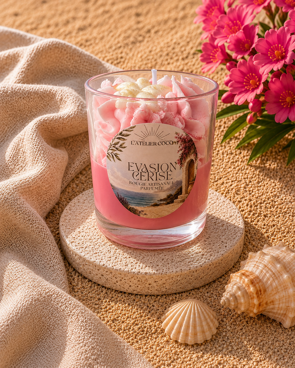 Bougie "EVASION CERISE"